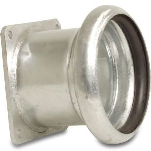 Female Bauer x Square Flange Bauer Galvanised Steel Quick Coupler Adaptor