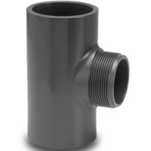 VDL PVC-U 90° T-Piece Adaptor 16 Bar Male Thread Glue Socket 