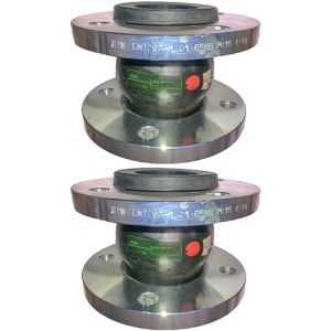 40mm (40NB) Flanged PN16 EPDM Untied Rubber Expansion Joint Set (x2) for Heating Systems 