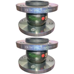 100mm (100NB) Flanged PN16 EPDM Untied Rubber Expansion Joint Set (x2) for Heating Systems 