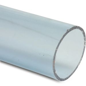 Pressure pipe PVC-U 40 mm x 2,0 mm plain ISO-PN10 transparent 5m