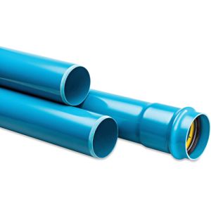 Pressure pipe PVC-A 90 mm x 4.0 mm ring seal x plain ISO-PN16 blue 6m KIWA